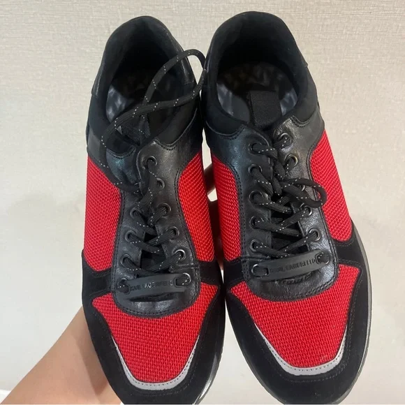 Karl Lagerfeld Paris Mesh Neoprene LF 9S8479 Size 8 , 41D Red Black Shoes Nwob - Picture 2 of 8
